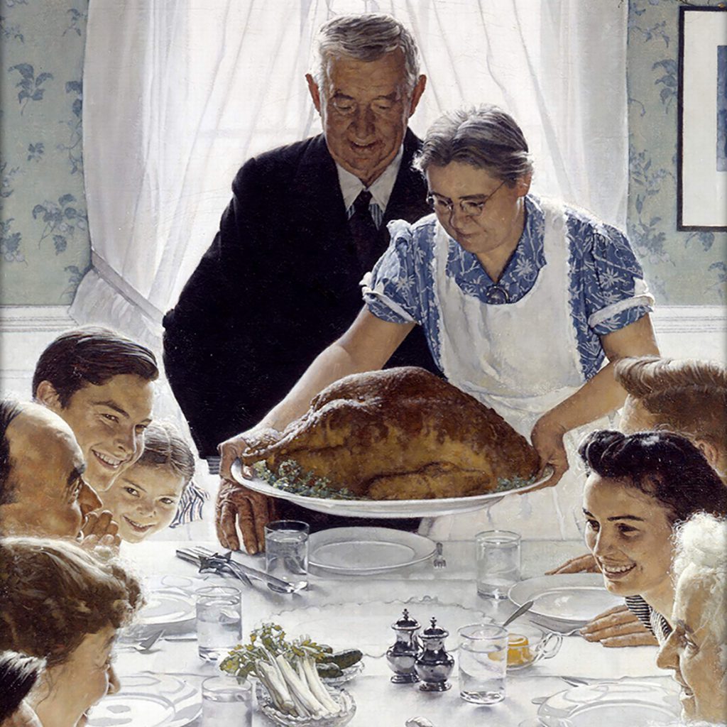 Colonel's Thoughts on Thanksgiving 7 Cropped image of Norman Rockwell's Thanksgiving dinner