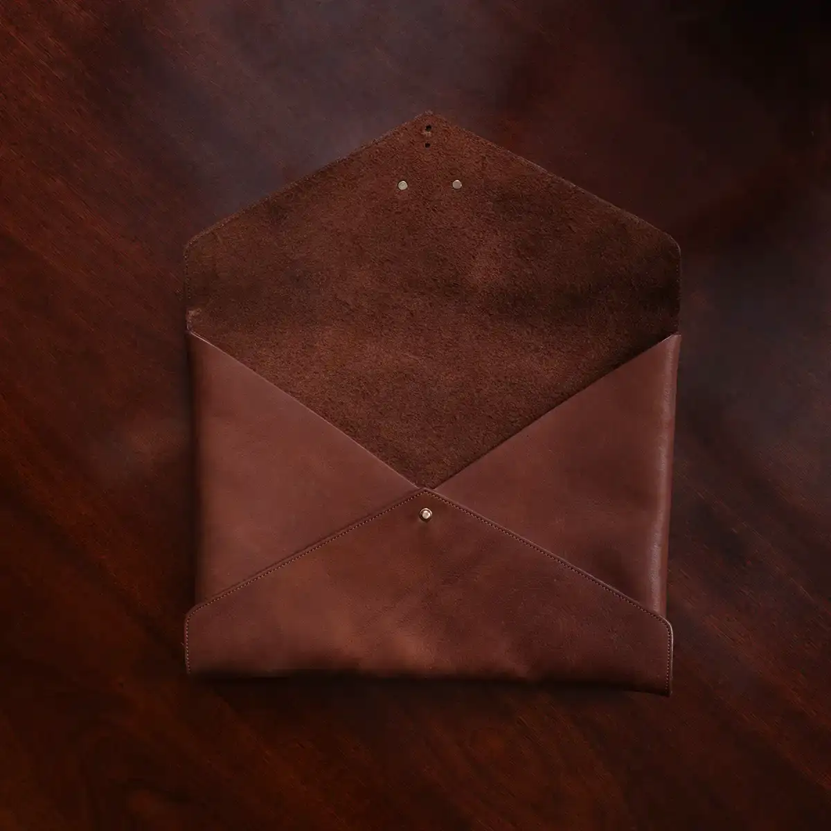 open view of Vintage Brown Emissary Envelope Pocket