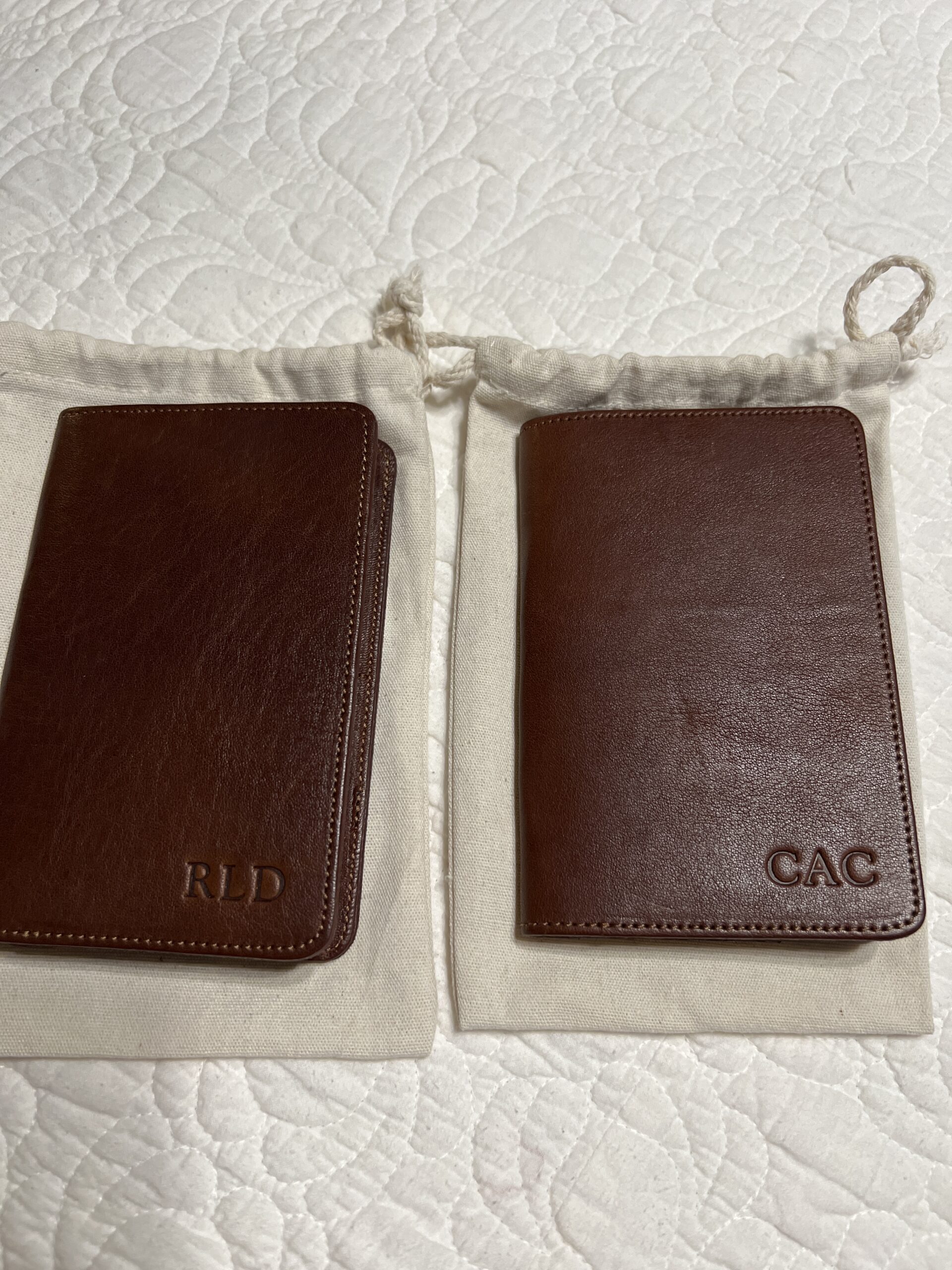 a customer photo of 2 pocket journals sitting on a white cloth