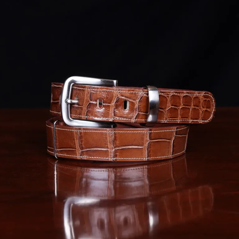 No. 4 Belt in American Alligator - Large - ID 001 - coiled front view
