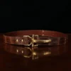 No. 5 Cinch Belt in brown American Alligator and brass buckle - id 002 - front view
