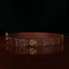 No. 5 Cinch Belt in brown American Alligator and brass buckle - id 002 - side view