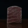 front pocket wallet in american alligator showing the back empty - id 001