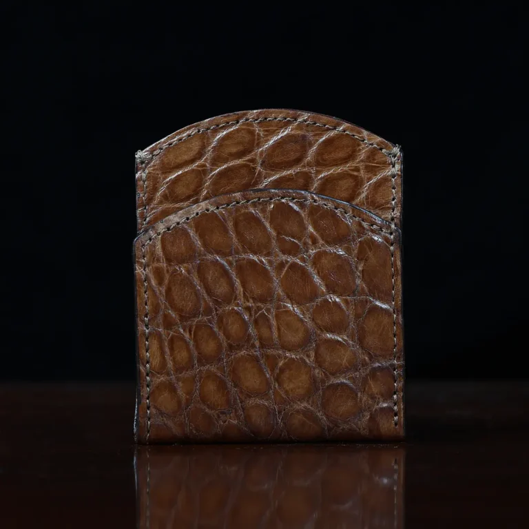 front pocket wallet in american alligator showing the front empty