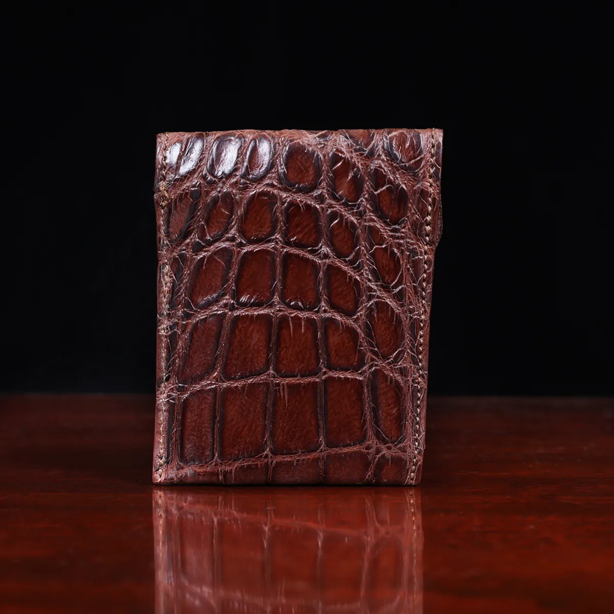 Front Pocket Wallet with Fold-Over Flap - American Alligator - 002