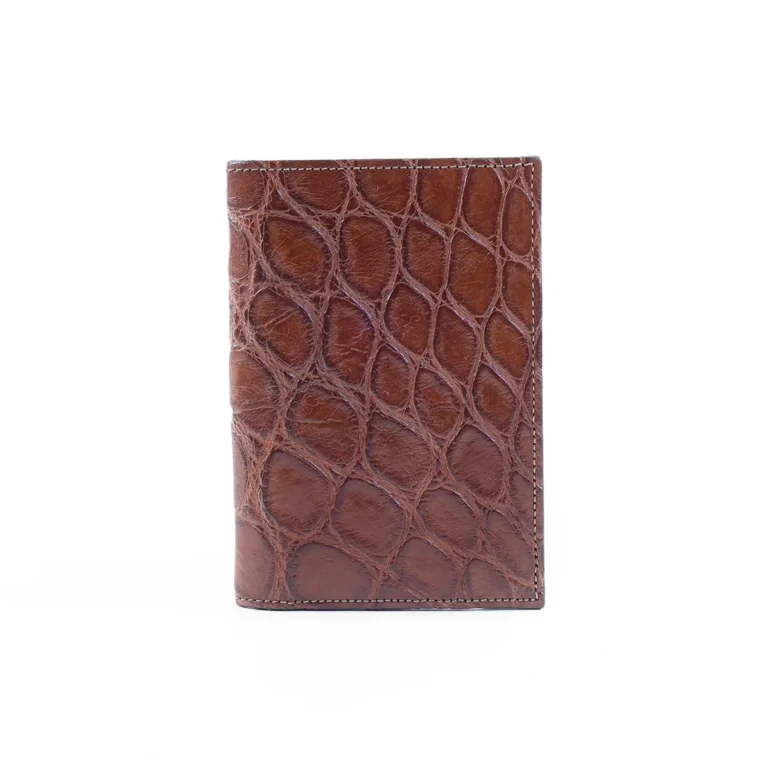 No. 23 Pocket Journal in Vintage Brown American Alligator - ID 001 - front view