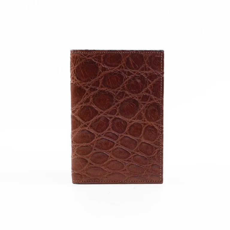 No. 23 Pocket Journal in Vintage Brown American Alligator - ID 001 - front view
