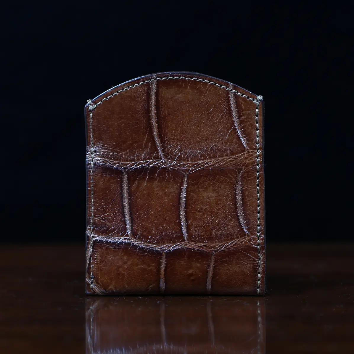 View larger image of front pocket wallet in american alligator showing the back empty - id 001
