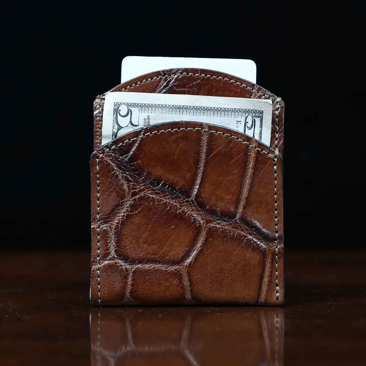 View larger image of front pocket wallet in american alligator showing the front - id 001