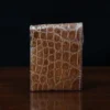 front pocket wallet in american alligator showing the back
