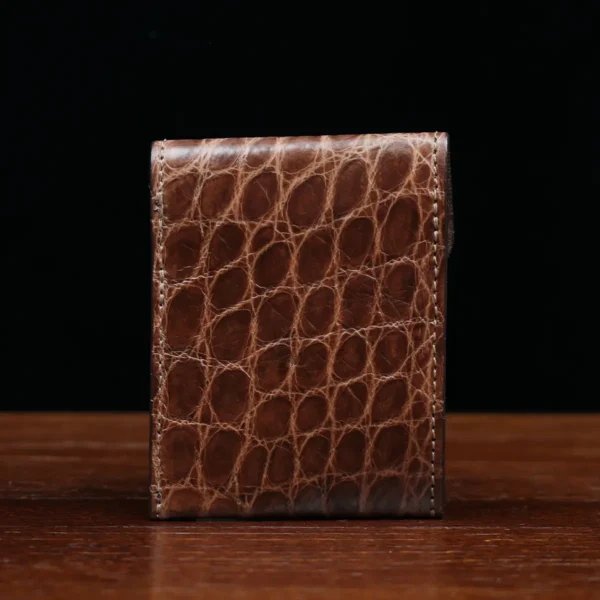 Front Pocket Wallet with Fold-Over Flap – American Alligator – 001