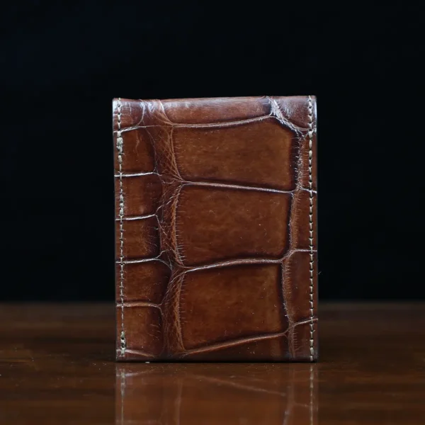 Front Pocket Wallet with Fold-Over Flap – American Alligator – 001