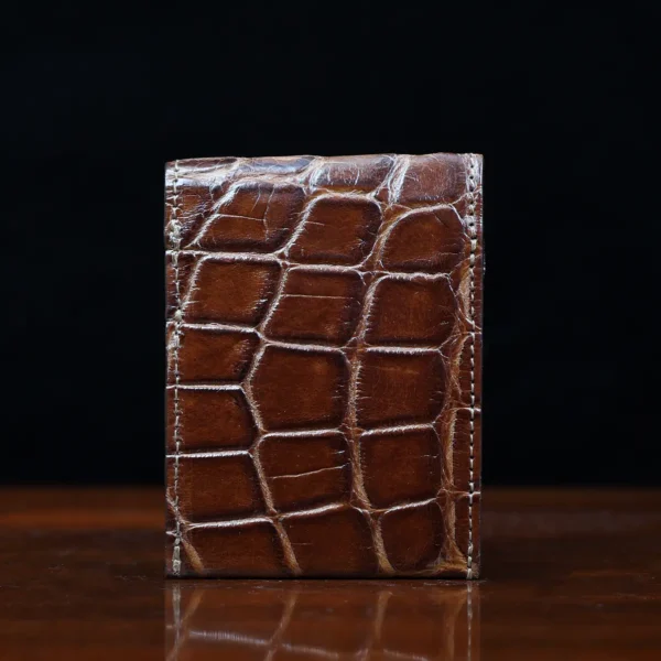 Front Pocket Wallet with Fold-Over Flap – American Alligator – 001