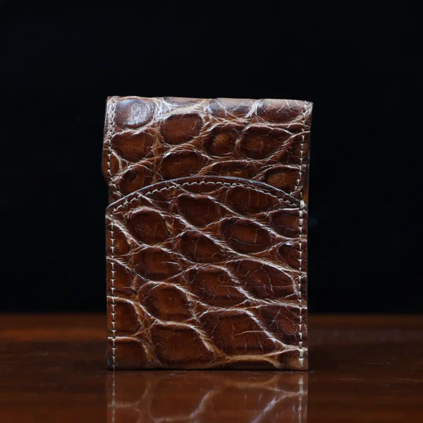 Front Pocket Wallet with Fold-Over Flap – American Alligator – 001