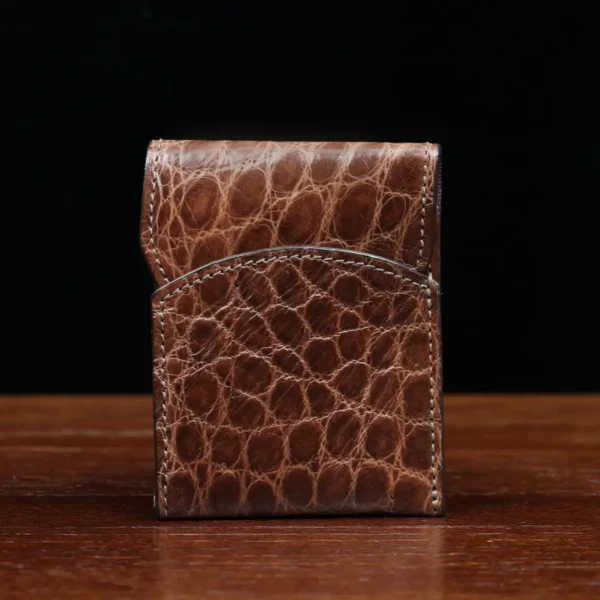 Front Pocket Wallet with Fold-Over Flap – American Alligator – 001