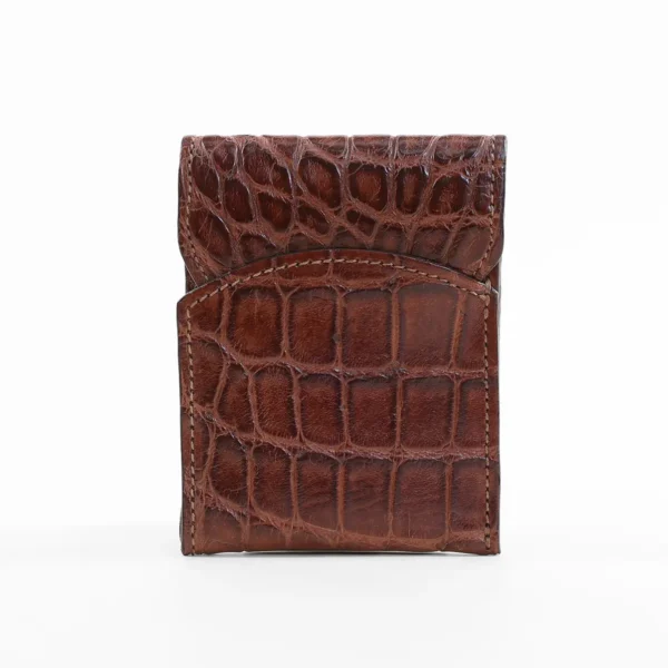 Front Pocket Wallet with Fold-Over Flap – American Alligator – 001