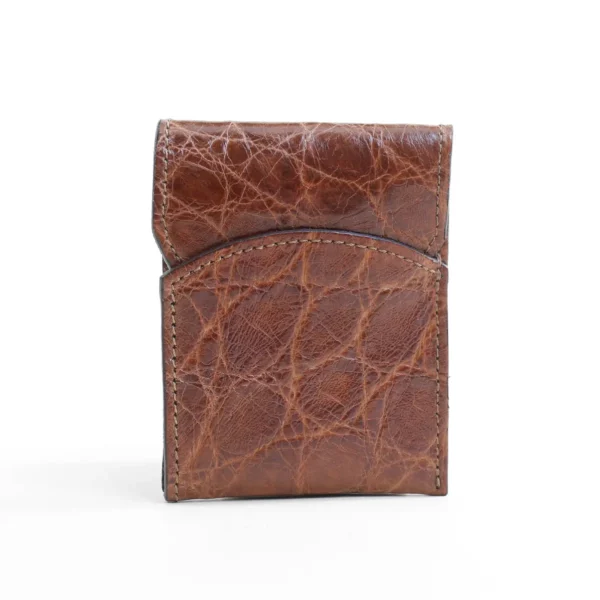 Front Pocket Wallet with Fold-Over Flap – American Alligator – 001