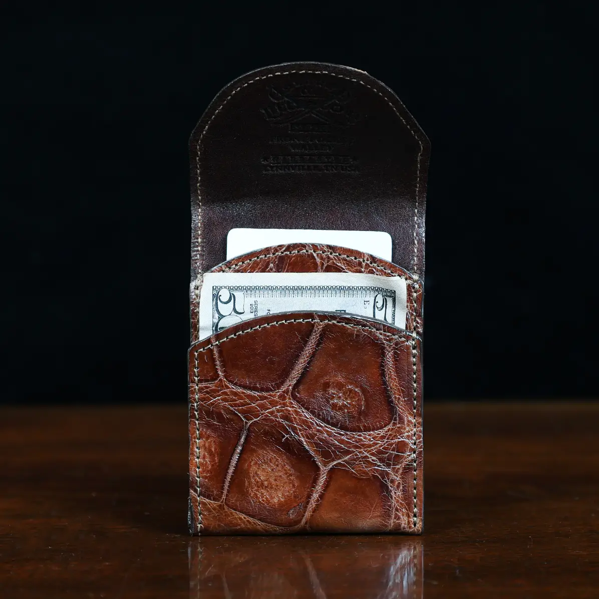 View larger image of Front Pocket Wallet with Fold-Over Flap - American Alligator - 001 - W5fl A 001 Open2 View
