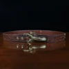 No. 5 Cinch Belt in brown American Alligator and brass buckle - ID 001 - front view on black background