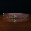 No. 5 Cinch Belt in brown American Alligator and brass buckle - ID 001 - side view on black background