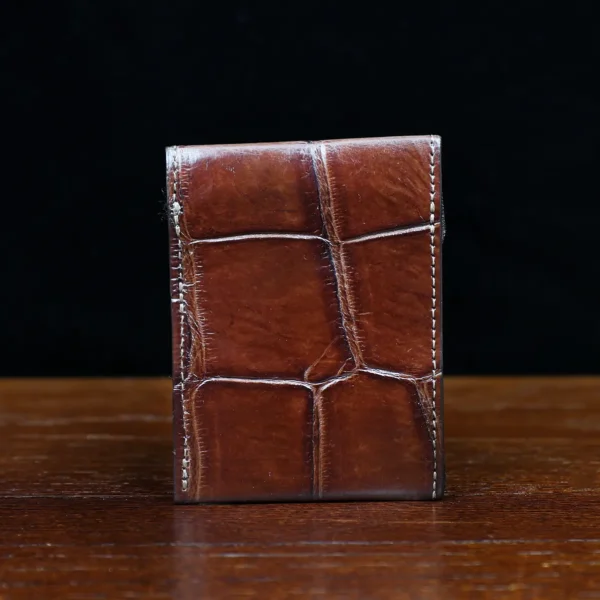 Front Pocket Wallet with Fold-Over Flap – American Alligator – 002