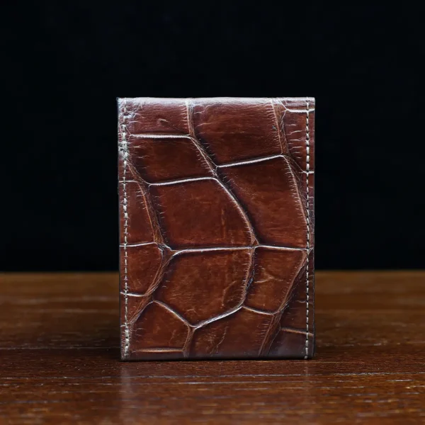 Front Pocket Wallet with Fold-Over Flap – American Alligator – 003