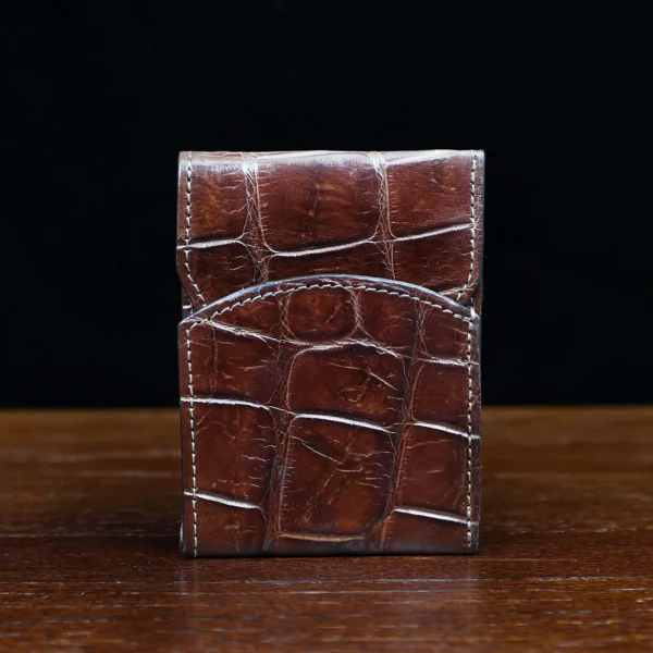 Front Pocket Wallet with Fold-Over Flap – American Alligator – 003