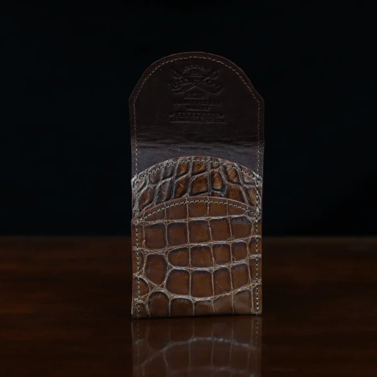 American Alligator front pocket wallet, open view - id 003