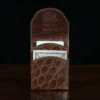 American Alligator front pocket wallet, showing wallet open with cash and card - id 003