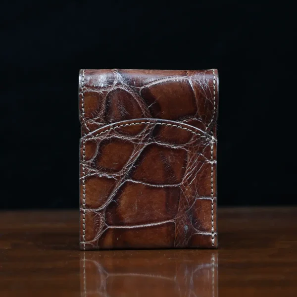 Front Pocket Wallet with Fold-Over Flap – American Alligator – 001