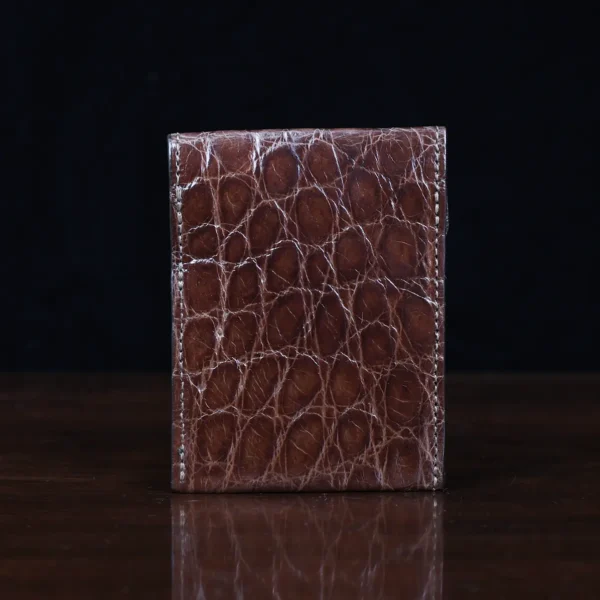 Front Pocket Wallet with Fold-Over Flap – American Alligator – 002