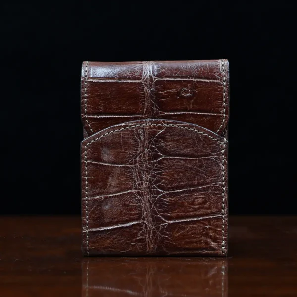 Front Pocket Wallet with Fold-Over Flap – American Alligator – 002