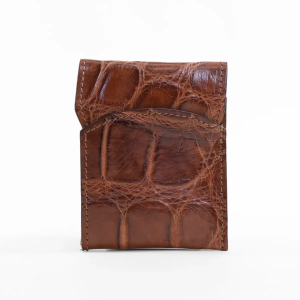 Front Pocket Wallet with Fold-Over Flap – American Alligator – 002