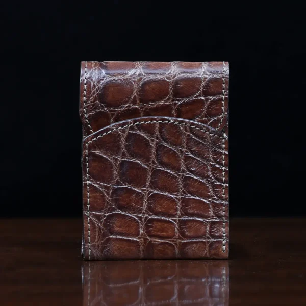 Front Pocket Wallet with Fold-Over Flap – American Alligator – 002