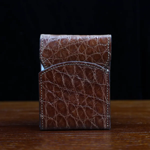 Front Pocket Wallet with Fold-Over Flap – American Alligator – 002