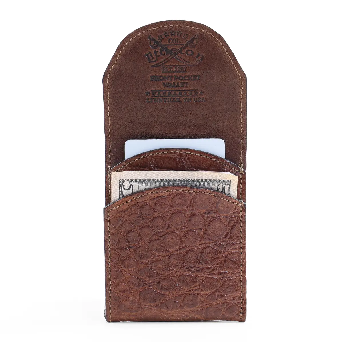 View larger image of Front Pocket Wallet with Fold-Over Flap - American Alligator - 002 - W5fl A 002 Open2 View