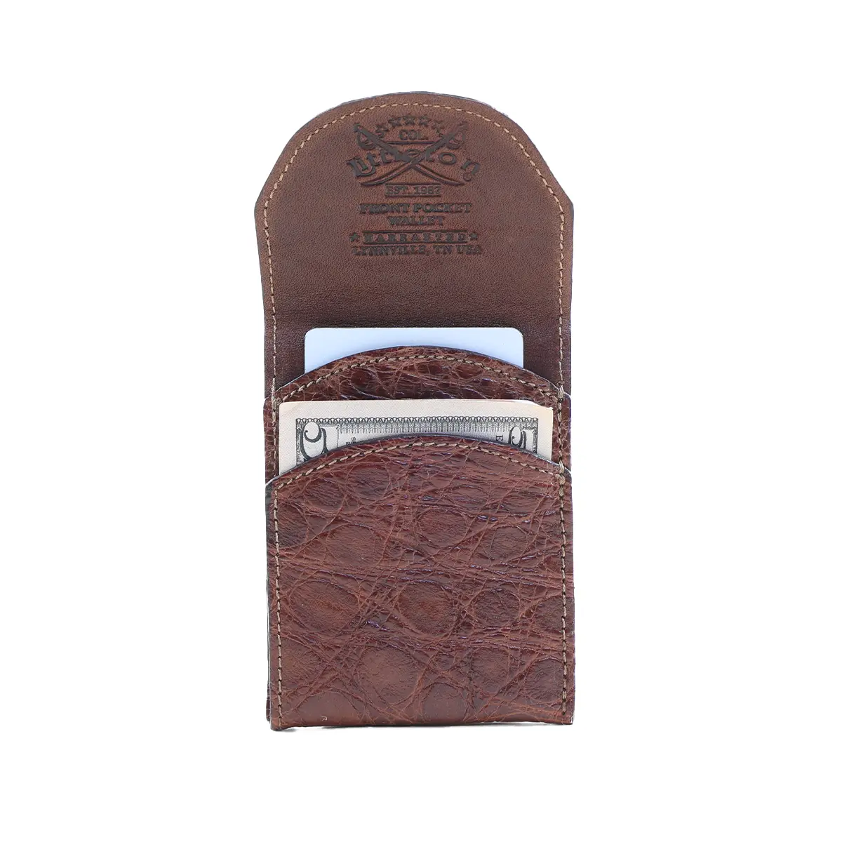 View larger image of Front Pocket Wallet with Fold-Over Flap - American Alligator - 002 - W5fl A 002 Open2 View