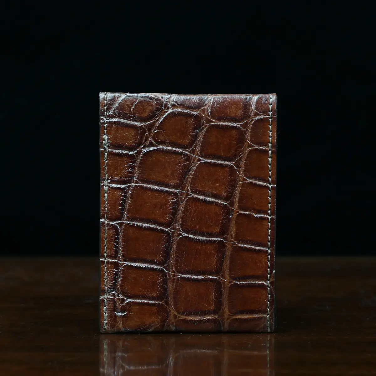 View larger image of American Alligator front pocket wallet, showing the back - id 003