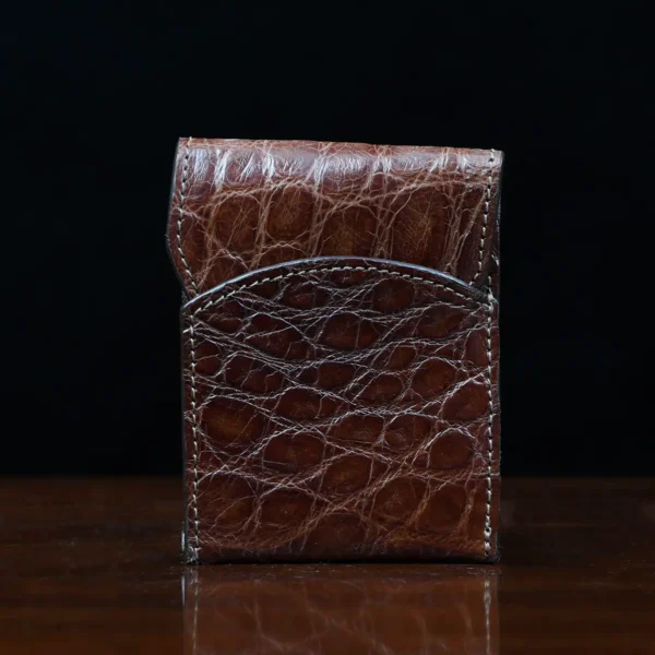Front Pocket Wallet with Fold-Over Flap – American Alligator – 003