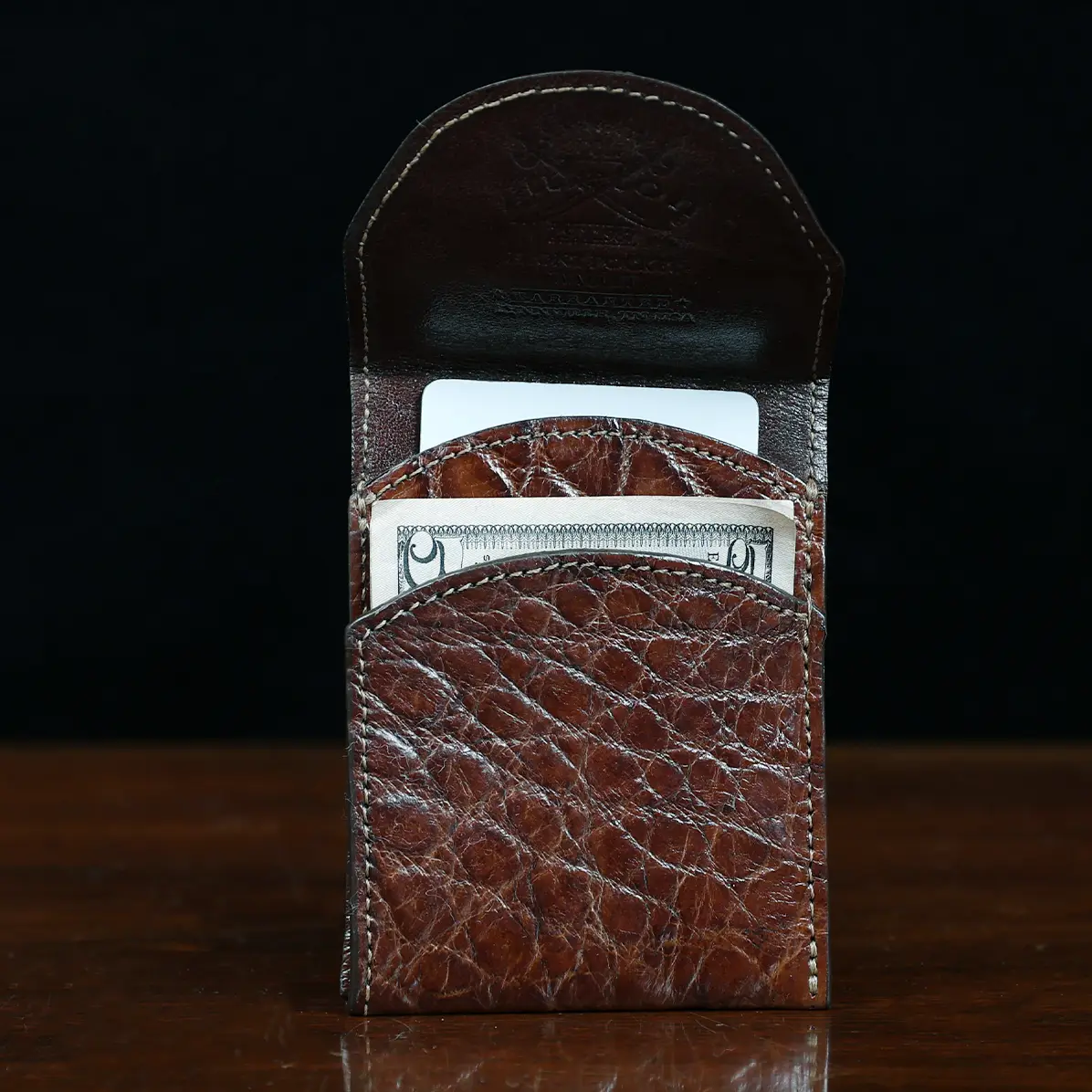 View larger image of Front Pocket Wallet with Fold-Over Flap - American Alligator - 003 - W5fl A 003 Open2 View