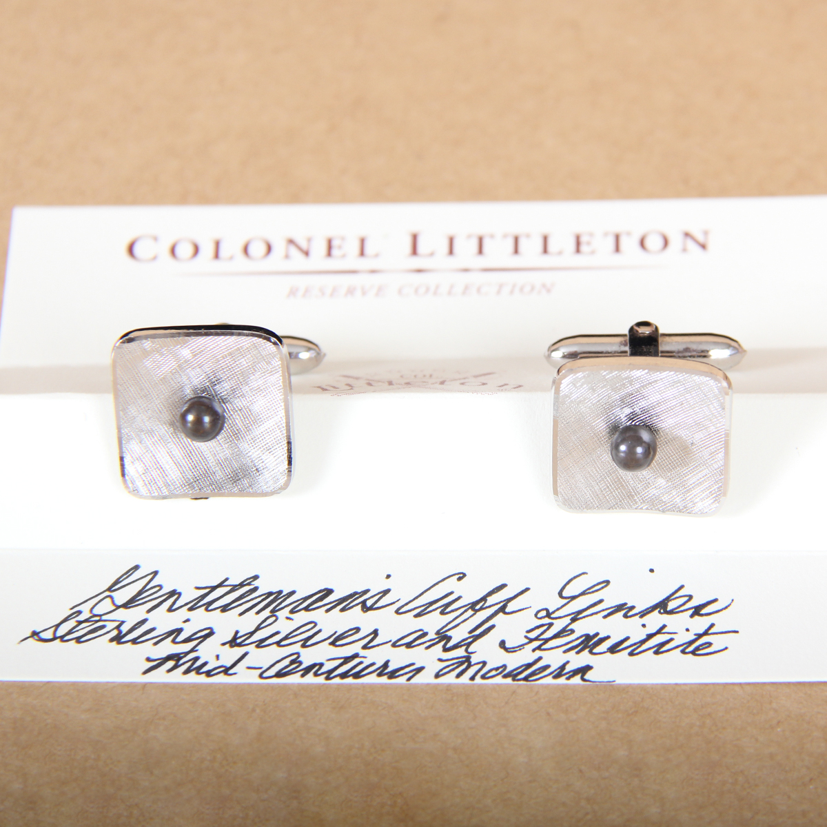 vintage cuff links - sterling silver black star sapphires