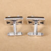 vintage cuff links - sterling silver onyx pearls "lucky sevens"