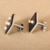 vintage cuff links - sterling silver onyx pearls "lucky sevens"