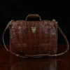 No. 1943 Navigator Briefcase in Vintage Brown American Alligator - Serial number 015 - back view