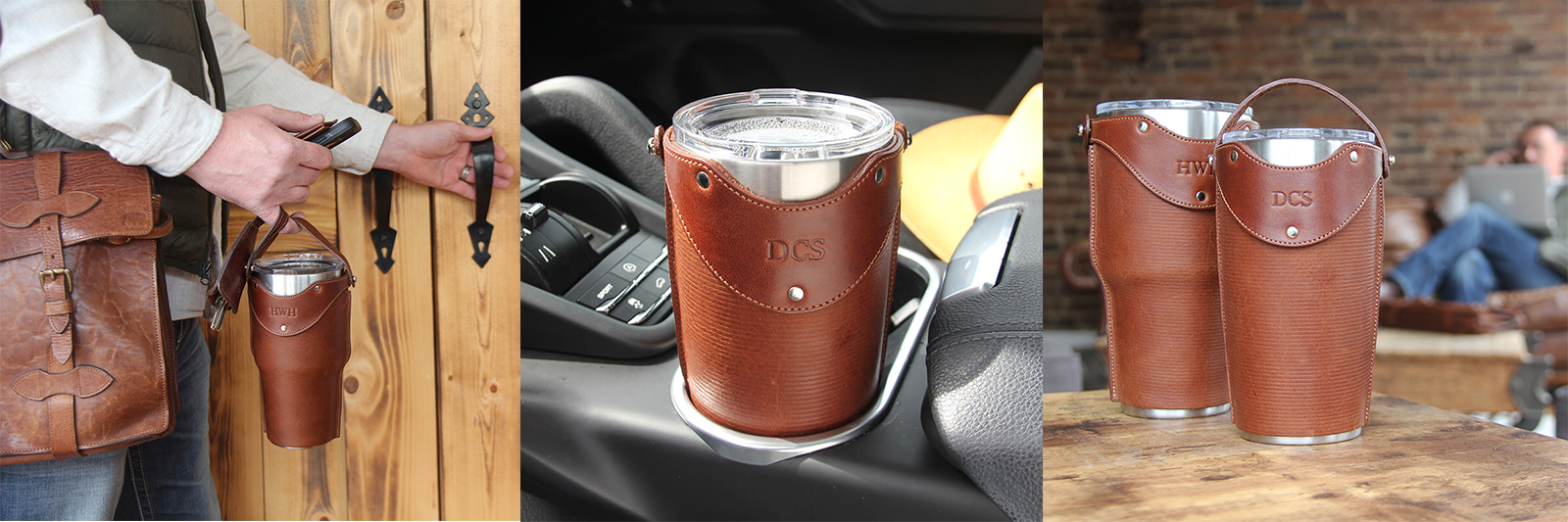 The Traveler-Leather Tumbler Sleeve-Lifestyles