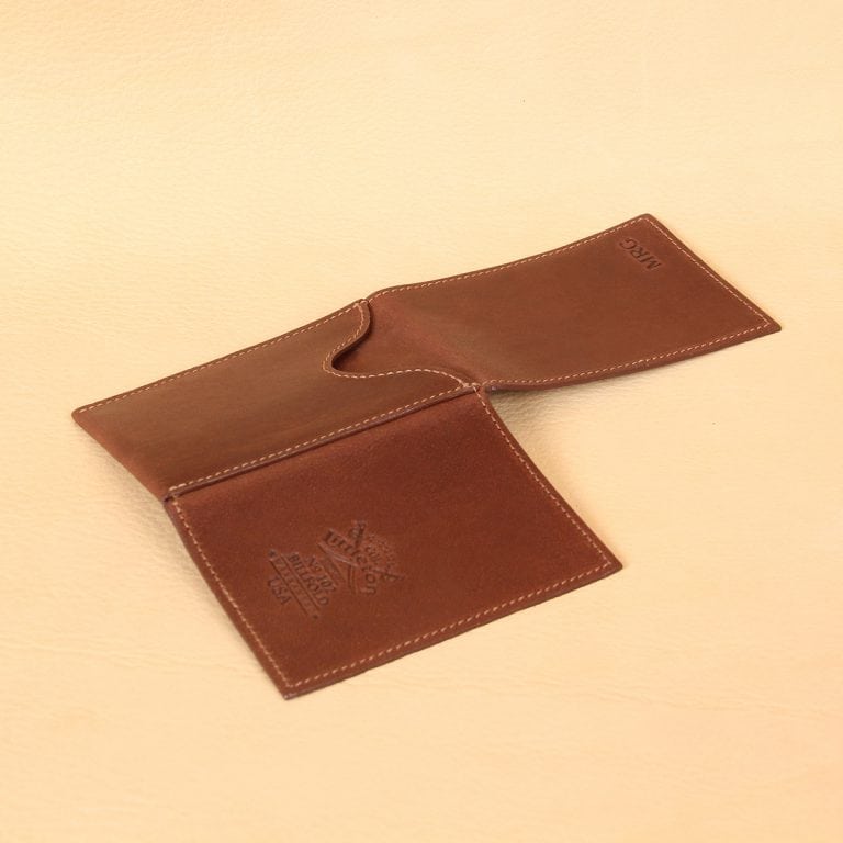 no 102 vintage brown billfold with flaps