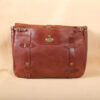 brown leather messenger book bag