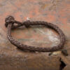 braided brown leather bracelet with and loop closure