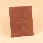 no 4 vintage brown leather card case with product stamp