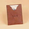 no 4 vintage brown leather card case with pocket